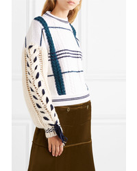 Carven Cable Knit Wool And Alpaca Blend Sweater