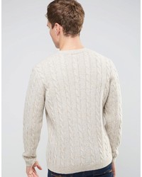 Asos Cable Sweater In Wool Mix