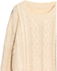 Choies Beige Destroyed Short Cropped Sweater