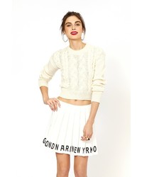 J.o.a. Cropped Cable Sweater