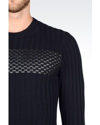 Emporio Armani Sweater In Ribbed Virgin Wool