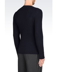 Emporio Armani Sweater In Ribbed Virgin Wool