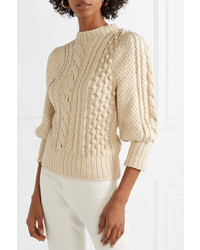 Apiece Apart Ermita Cable Knit Cotton Sweater