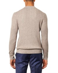 Gieves Hawkes Crew Neck Cable Knit Sweater