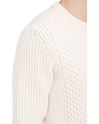 TOMORROWLAND Honeycomb Cable Stitch Sweater White