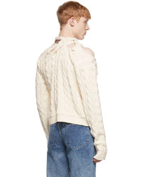 Y/Project Off White Braided Neck Sweater
