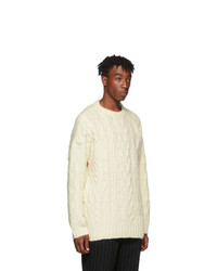 Juun.J Off White Cable Knit Sweater