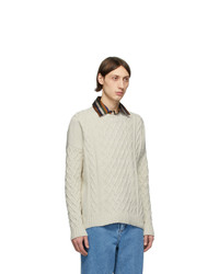 Loewe Off White Cable Knit Sweater