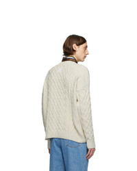 Loewe Off White Cable Knit Sweater