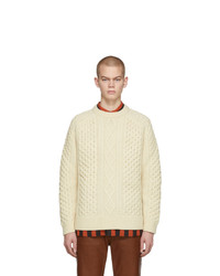 Levis Vintage Clothing Off White Wool Aran Sweater