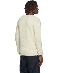 Maison Margiela Off White Wool Distressed Sweater