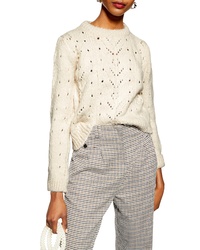 Topshop Pointelle Lace Sweater