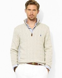 Ralph Lauren Polo Half Zip Cable Knit Tussah Silk Sweater, $125 