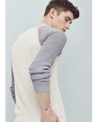 Mango Outlet Ribbed Cotton Blend Sweater