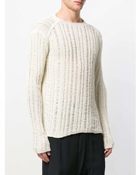 Rick Owens Ribbed Open Knit Sweater Unavailable