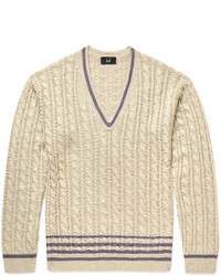 Dunhill Slim Fit Cable Knit Silk Sweater