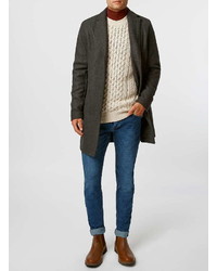 Topman Off White Cable Knit Sweater