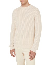 Agnona Vanise Cable Crewneck Sweater In Lana At Nordstrom
