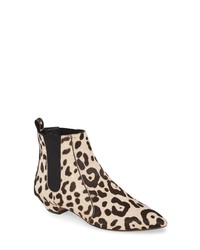 Beige Calf Hair Ankle Boots