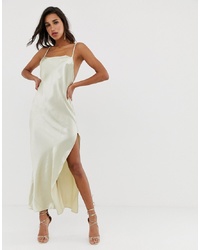 ASOS DESIGN Maxi Dress In High Shine Satin With Py Back Detail