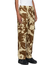 Paria Farzaneh Brown Beige Camo Army Cargo Pants