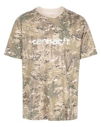 Carhartt WIP Camouflage Print Cotton T Shirt