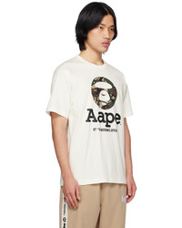 AAPE BY A BATHING APE White Moonface Camo T Shirt