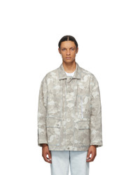 Marcelo Burlon County of Milan Beige And White Safari Camouflage Jacket