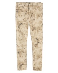 Beige Camouflage Skinny Jeans