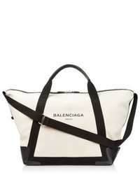 Balenciaga Navy Large Cotton Canvas Weekend Bag