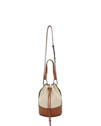 Loewe Off White And Brown Canvas Balloon Bag