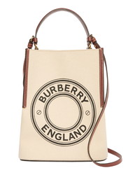 Burberry Small Peggy Logo Graphic Cotton Canvas Bucket Bag