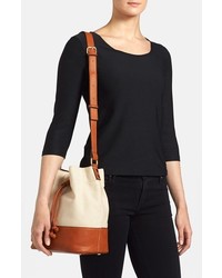 Street Level Canvas Faux Leather Bucket Bag