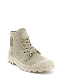 Beige Canvas Casual Boots