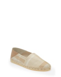 Burberry Alport Check Espadrille Slip On In Soft Fawn At Nordstrom