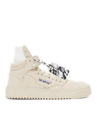 Off-White Beige Canvas Off Court 30 High Top Sneakers