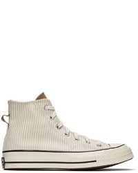 Converse Off White Beige Chuck 70 High Top Sneakers
