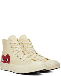Comme Des Garcons Play Off White Converse Edition Chuck 70 Hi Sneakers
