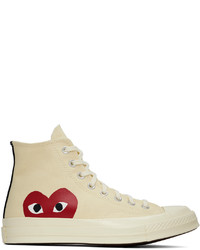 Comme Des Garcons Play Off White Converse Edition Chuck 70 Hi Sneakers