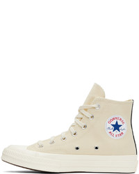 Comme Des Garcons Play Off White Converse Edition Play Chuck 70 High Top Sneakers