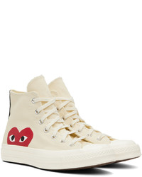 Comme Des Garcons Play Off White Converse Edition Play Chuck 70 High Top Sneakers