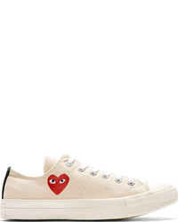 Comme des Garcons Comme Des Garons Play Beige Heart Logo Converse Edition Sneakers