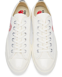 Comme des Garcons Comme Des Garons Play Ivory Half Heart Converse Edition Sneakers