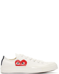 Comme des Garcons Comme Des Garons Play Ivory Half Heart Converse Edition  Sneakers, $125 | SSENSE | Lookastic