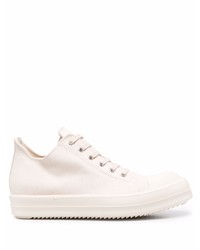 Rick Owens DRKSHDW Lace Up Canvas Mid Top Sneakers