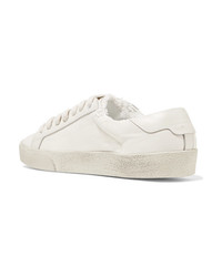 Saint Laurent Med Logo Embroidered Canvas Sneakers
