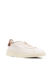 Santoni Panelled Leather Sneakers