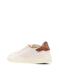 Santoni Panelled Leather Sneakers