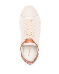 Santoni Panelled Leather Sneakers