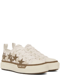 Amiri White Brown Stars Court Low Top Sneakers